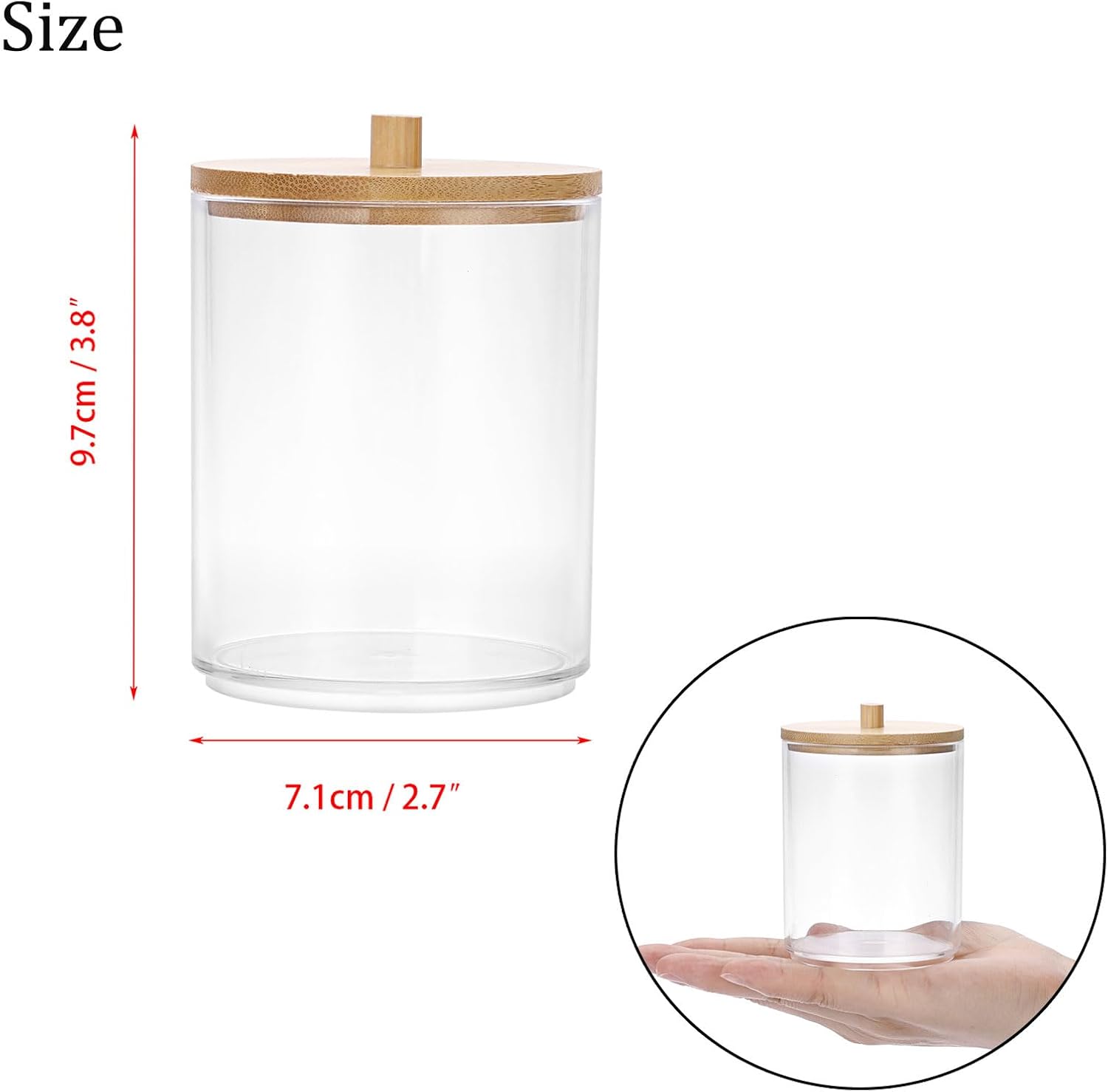 Hipiwe 2-Pack Acrylic Q-Tip Holder with Lid