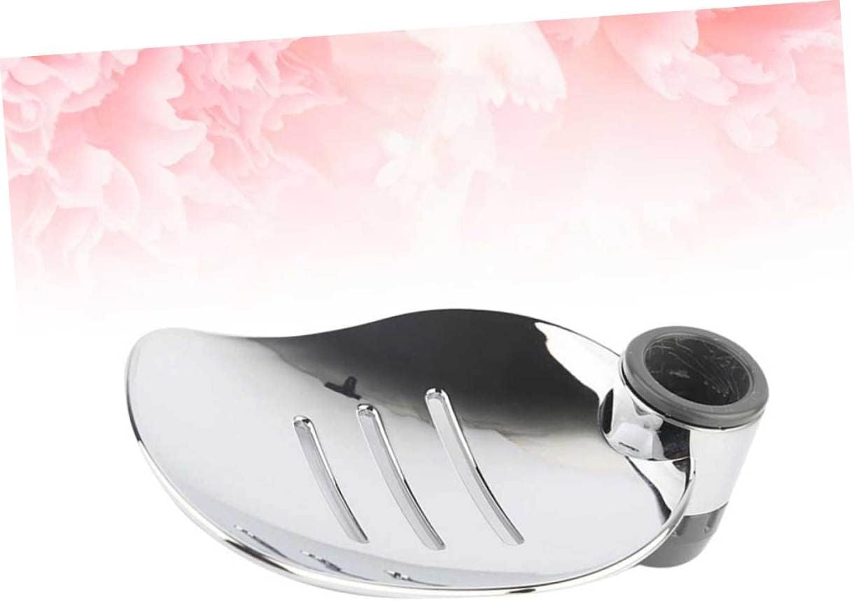 Pamingono 2pcs Silver Soap Holder Tray with Hollow Drain Design