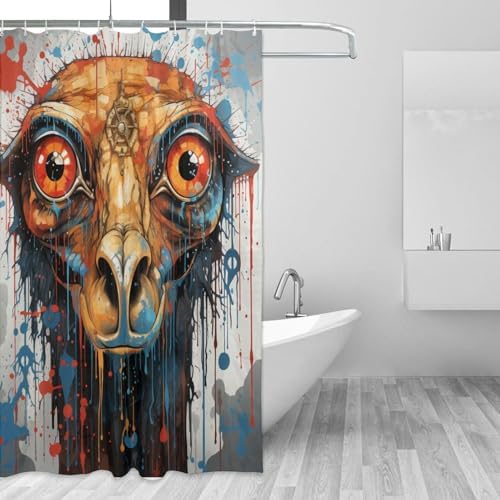 Boho Camel Shower Curtain Set with 12 Hooks 72x72in