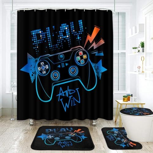 Arttown Blue Orange Gamepad Bathroom Set 4 Pcs