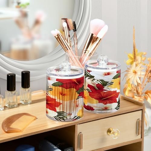 Yettasbin Flower Clear Plastic Apothecary Jars 2 Pack