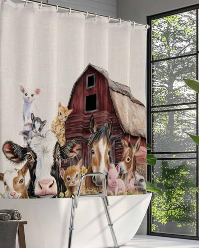 Split Shower Curtain with Hooks for Transfer Bench and Bath Tub