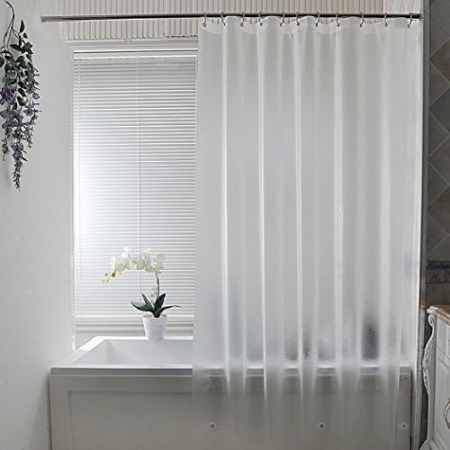 AooHome Frosted 72x72 Shower Curtain Liner with 5 Bottom Magnets and Metal Grommets