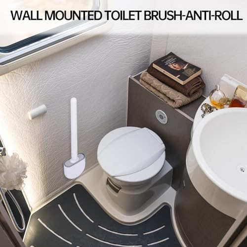 RV Toilet Bowl Brush with Anti-Roll and Anti-Drip Design