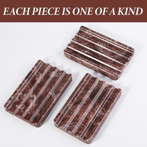 Koville Red Marble Soap Dish for Shower and Bathroom