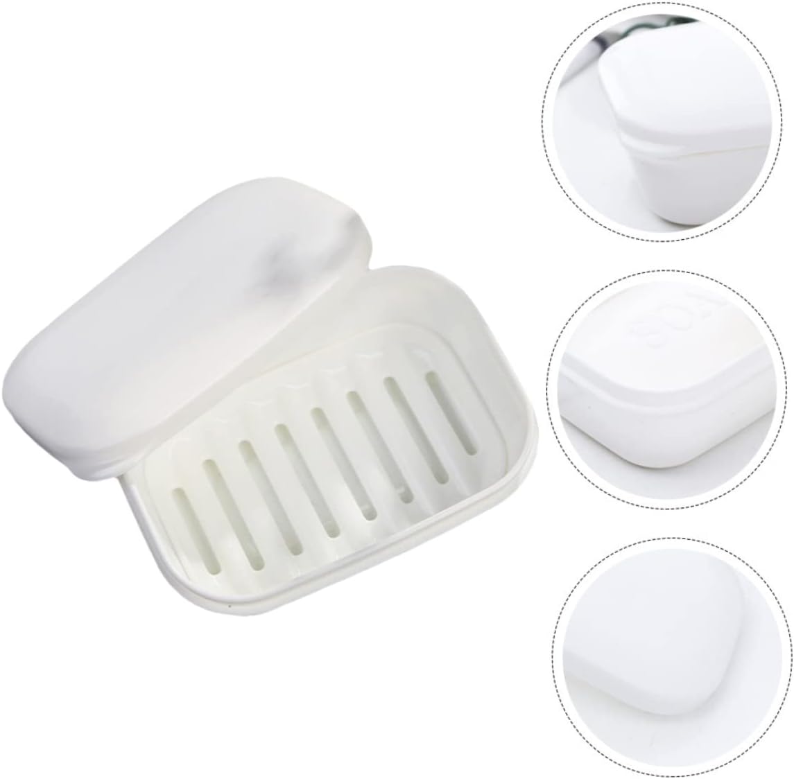 LIFKOME 2pcs Soap Dish Storage Container with Draining Rack and Sealed Lid