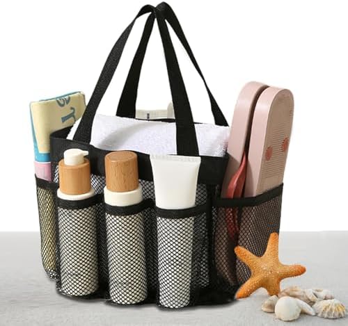 Portable Mesh Shower Bag - Large Capacity for Travel and Camping