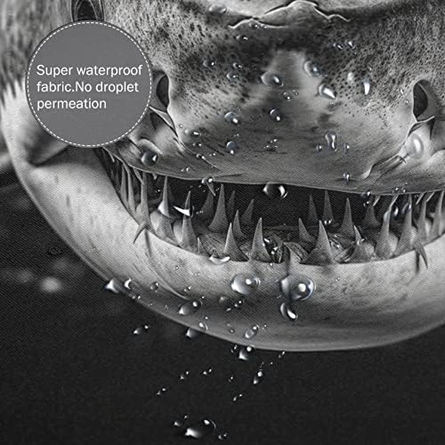 TIYAANDSY Shark Shower Curtain Set 72x72in Waterproof