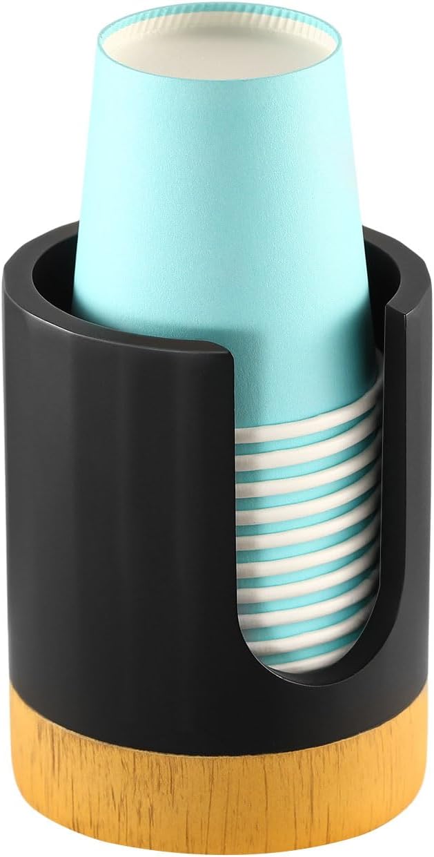 Luxspire Matte Black 3oz Cup Dispenser for Bath