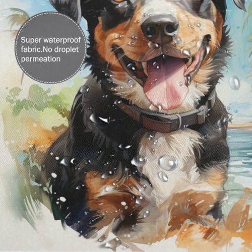 TIYAANDSY Black Dog Shower Curtain Set with 12 Hooks 72x72in