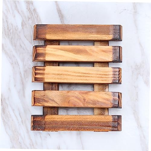 Vintage Carbonized Wood Soap Holder with Drainage