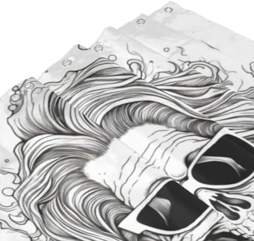 TIYAANDSY Skeleton Shower Curtain Set 72x72in