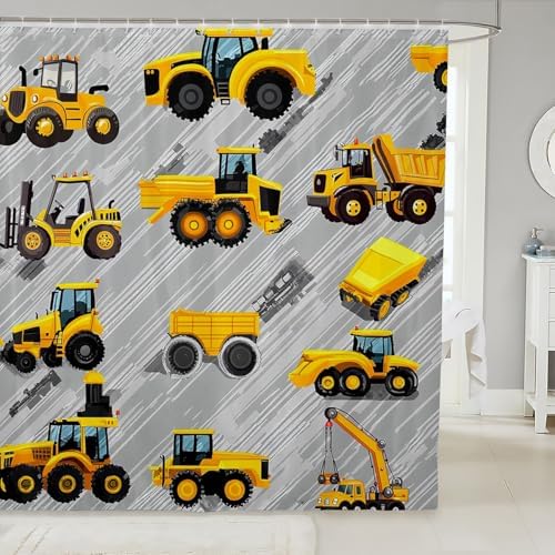 Erosebridal Boys Tractor Shower Curtain Set 72x72