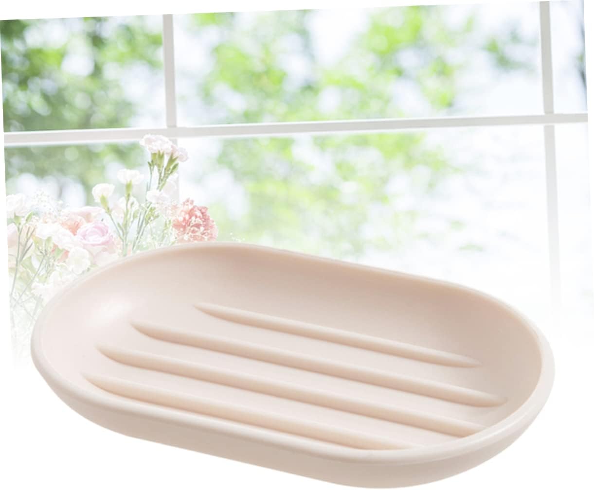 MAGICLULU Practical Oval Soap Dish Beige Plastic
