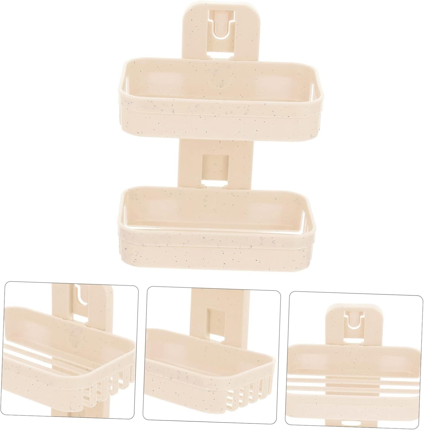 GLEAVI Self Draining Soap Dish Wall Mounted Double Tier Storage