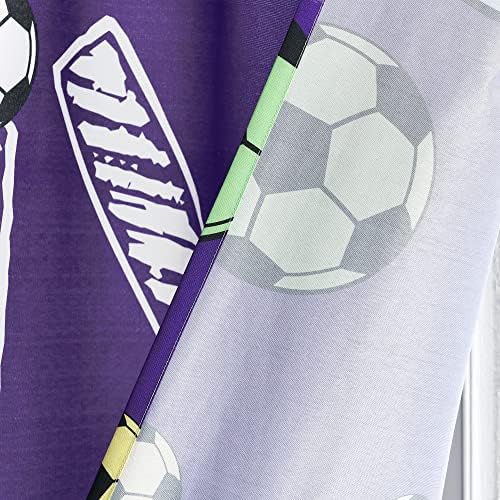 Lush Decor Girls Soccer Kick Shower Curtain 72x72 Purple 1