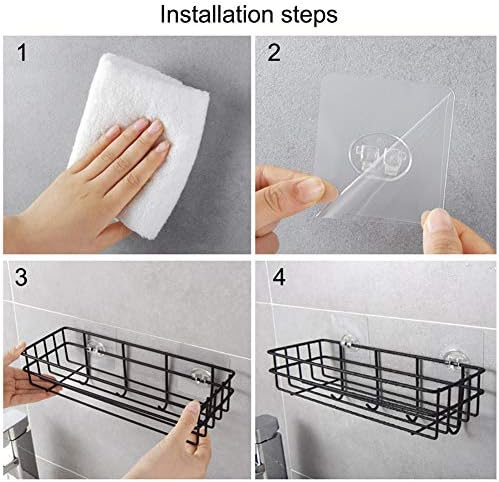 Algado Traceless Adhesive Shower Caddy with 4 Hooks 1