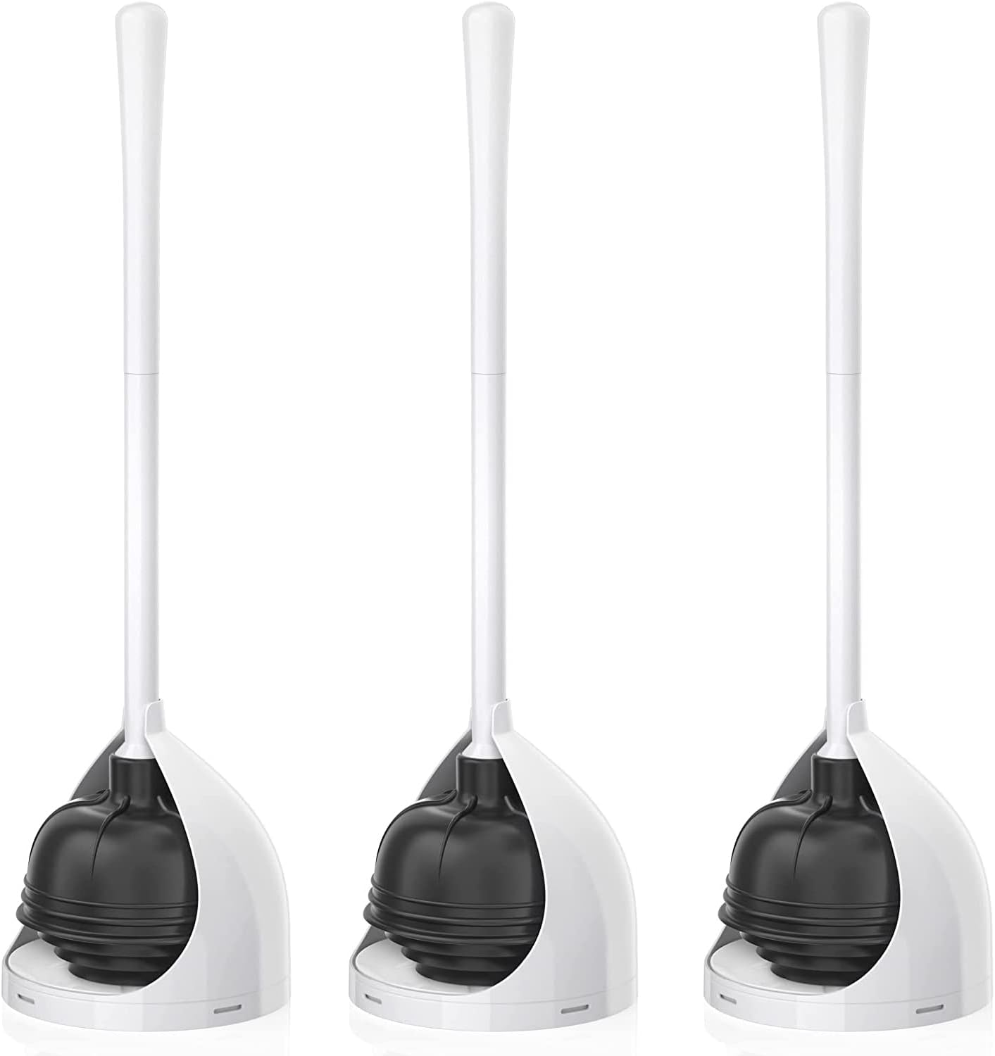 UPTRONIC 3 Pack Toilet Plunger with Holder 1