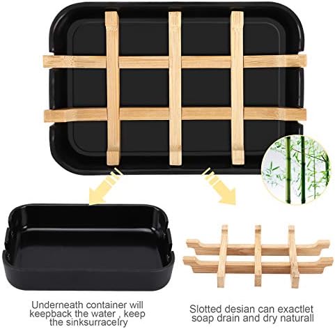 Bamboo Soap Holder with Drainage for Shower
