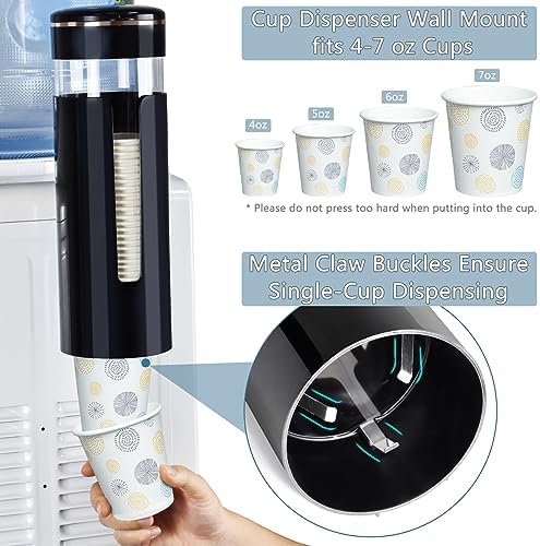 MYITYARD Cup Dispenser Wall Mount Black