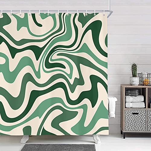 Dongbei Aesthetic Wavy Swirl Shower Curtain