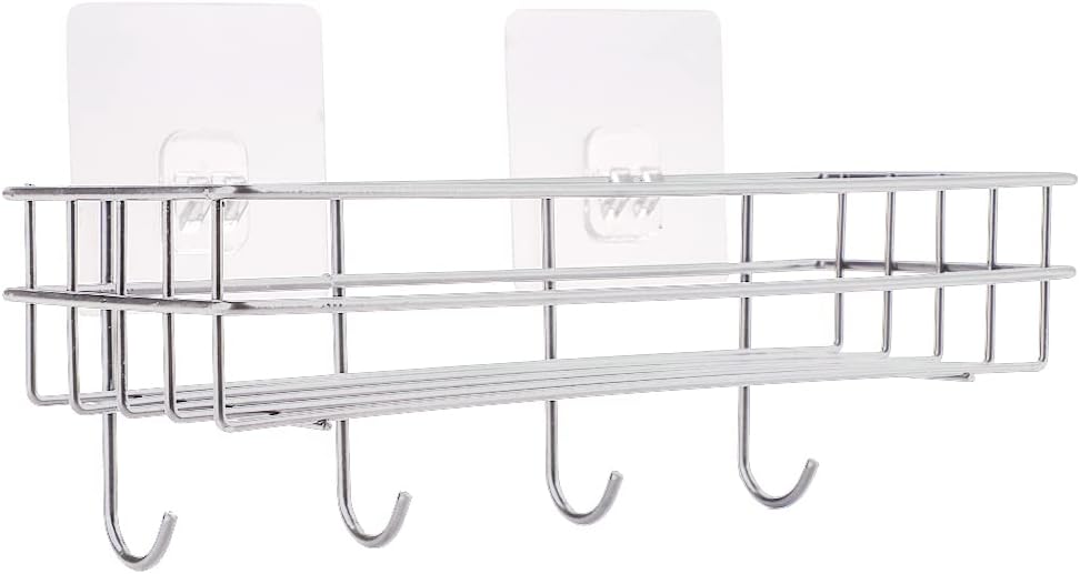 Algado Traceless Adhesive Shower Caddy with 4 Hooks 1