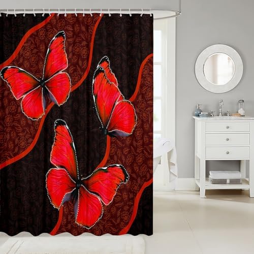 Feelyou Butterfly Shower Curtain 72x72 Kids Floral