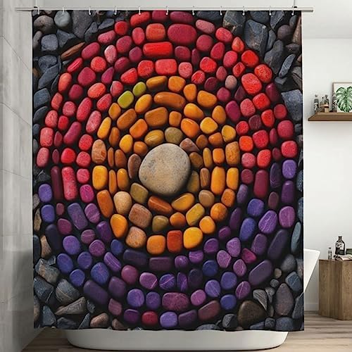 TIYAANDSY Cobblestone Shower Curtain Set