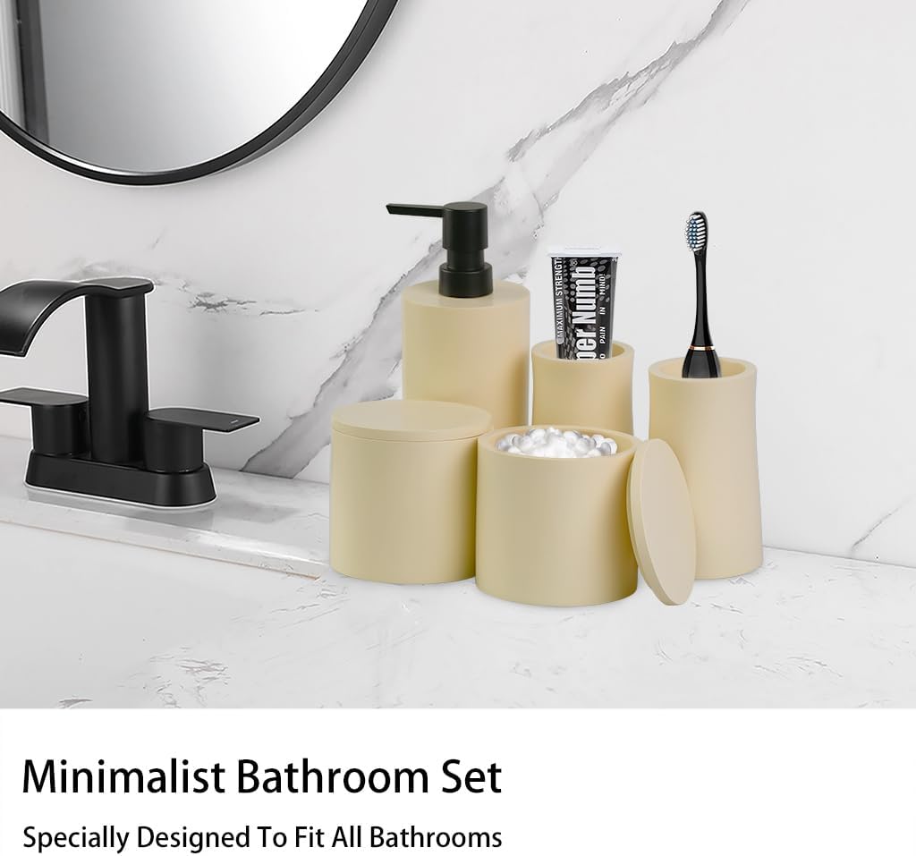 Bathovati Beige 5-Piece Bathroom Accessory Set