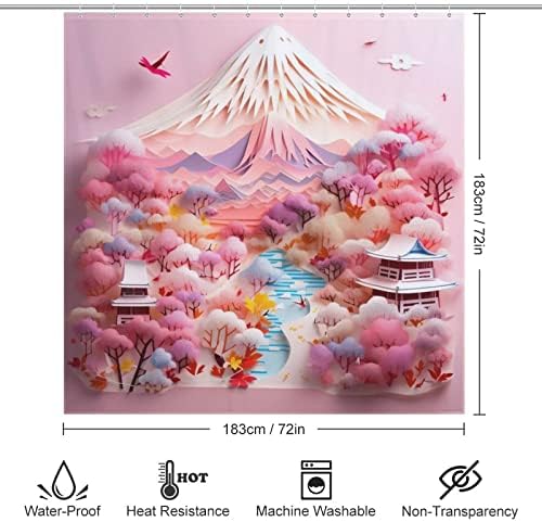 TIYAANDSY Japan Fuji Mountain Shower Curtain Set
