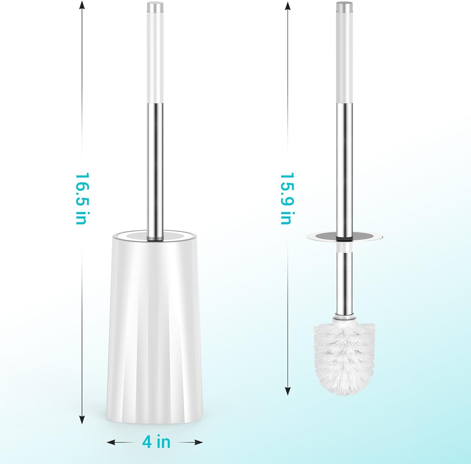 Compact Toilet Brush with Holder and Drip-Proof Design