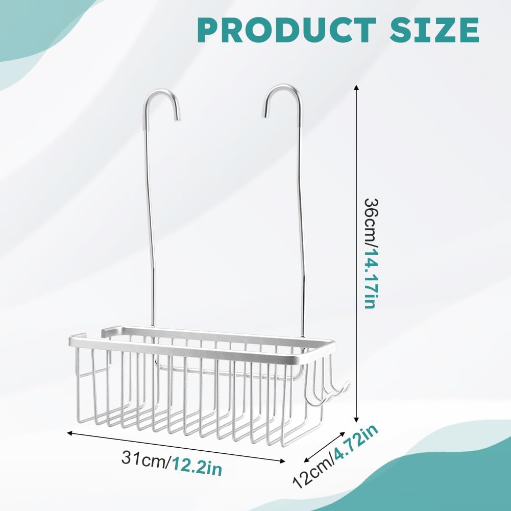 Kakalote Silver Shower Caddy with Hooks