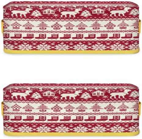 Vomwwlix Christmas Patterns Moose Socks Toilet Paper Baskets Set of 2