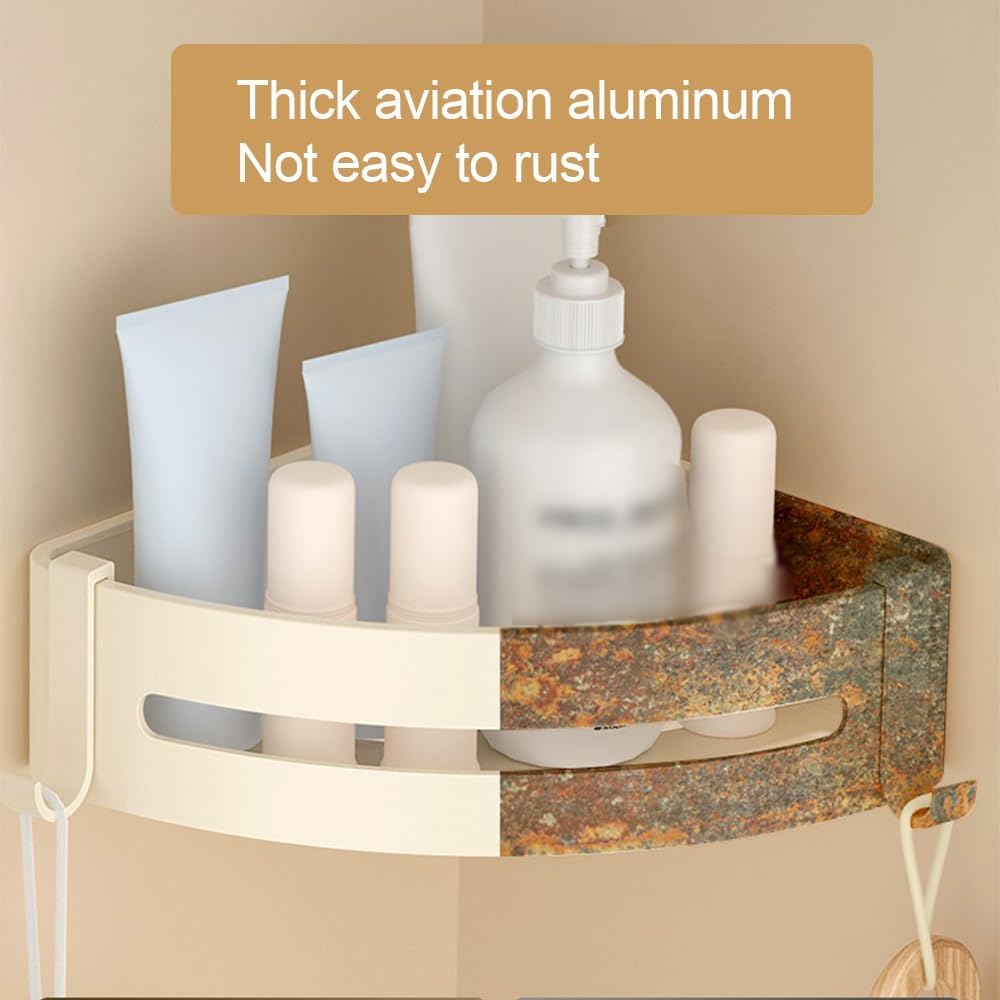 BAHELS Space Aluminum Bathroom Shelf 1 Layer Corner Shower Caddy