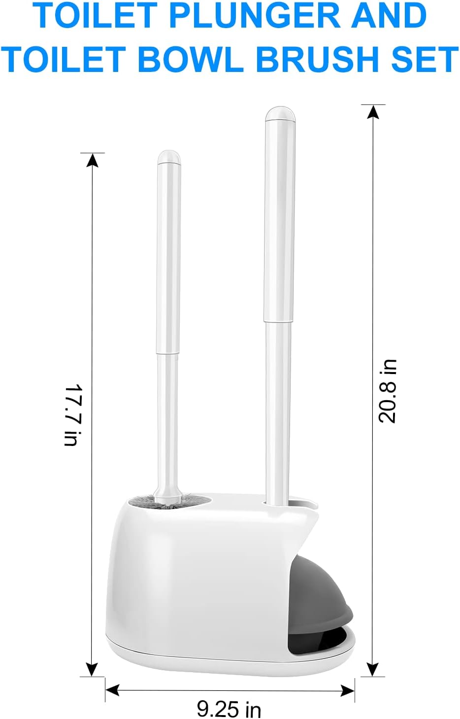 SetSail Toilet Brush and Plunger Set with Caddy - White