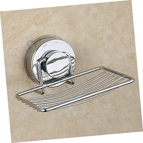 Alipis Silver Suction Cup Soap Dish Drain Rack