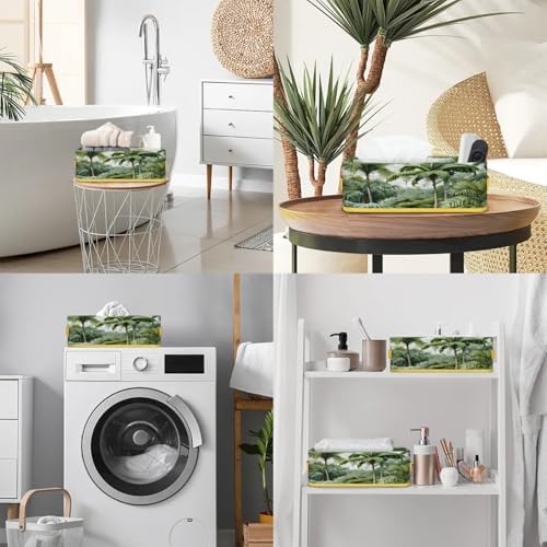 Snatocys Palm Trees Toilet Paper Basket with Handles 1