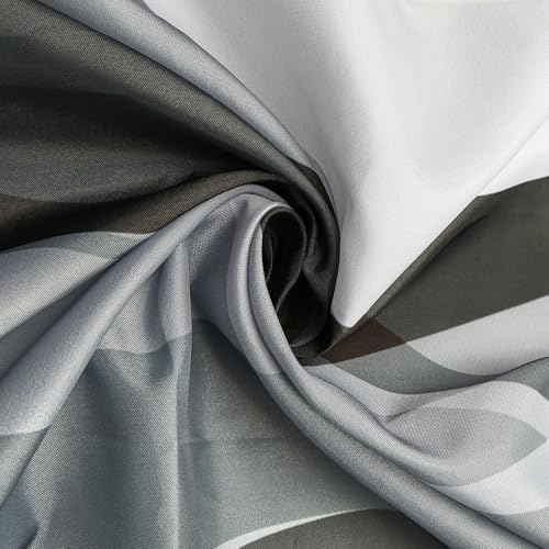 Grey Black Modern 3 in 1 Shower Curtain Set