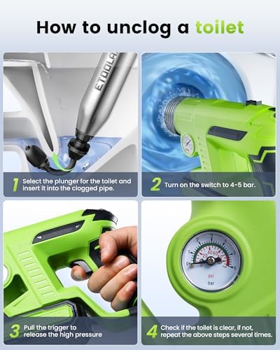 Electric Toilet Plunger Heavy Duty Clog Remover