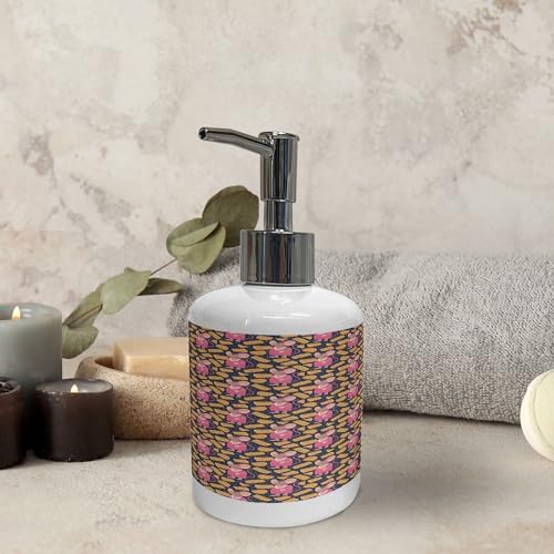 Ambesonne Animal Soap Dispenser Toothbrush Holder Set 2 Pcs
