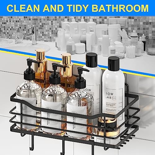 Stainless Steel Shower Caddy Set with 5 Adhesive Holders