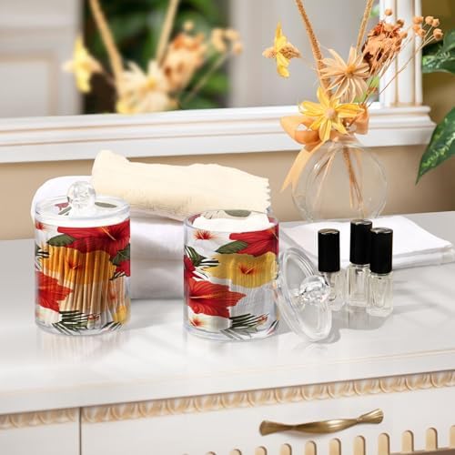 Yettasbin Flower Clear Plastic Apothecary Jars 2 Pack
