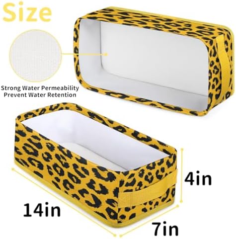 Snatocys Leopard Print Toilet Paper Basket with Handles