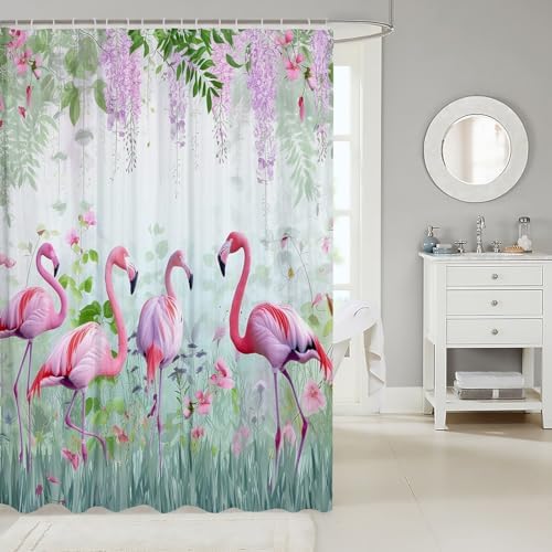 Erosebridal Flamingo Shower Curtain 72x72
