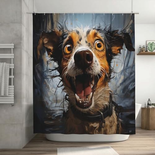 Cute Animal Hippie Boho Shower Curtain Set with 12 Hooks 72x72in