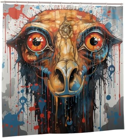 Boho Camel Shower Curtain Set with 12 Hooks 72x72in