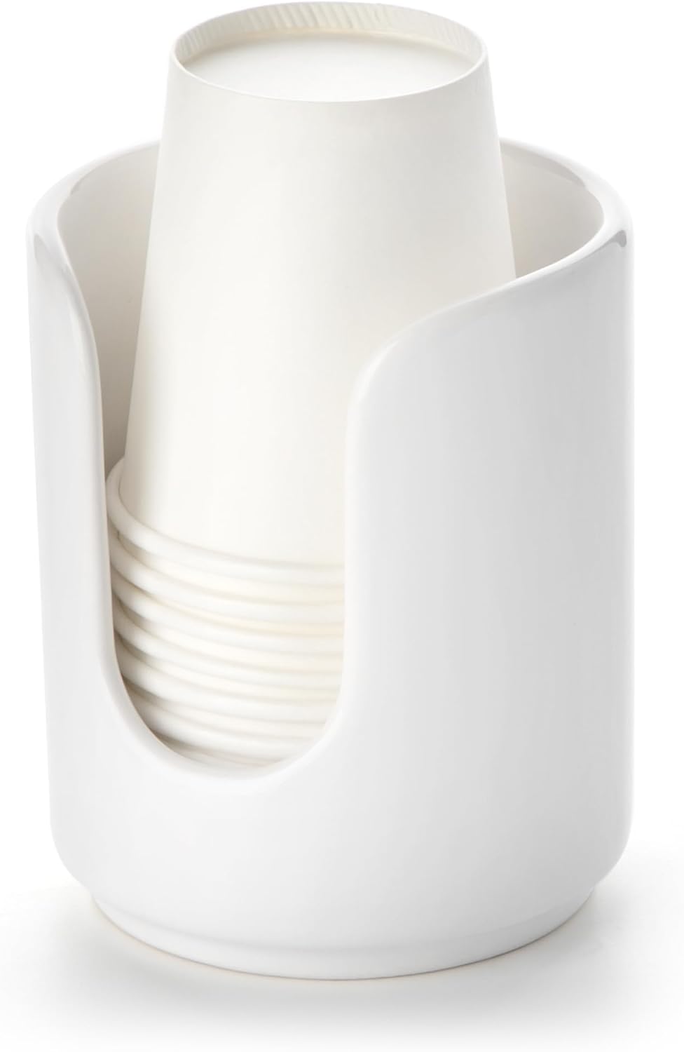 Viosuniu 3 oz Ceramic Cup Dispenser with 5 PLA Cups White