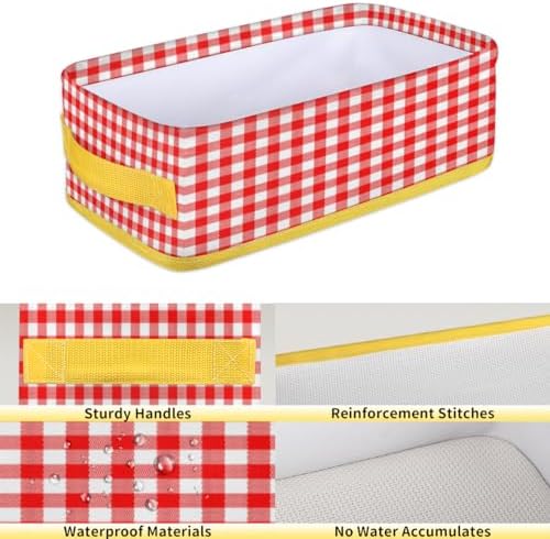 Red Plaid Toilet Paper Baskets Set of 2
