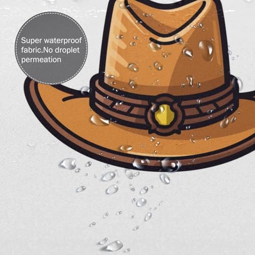 TIYAANDSY Cartoon Cowboy Hat Shower Curtain Set