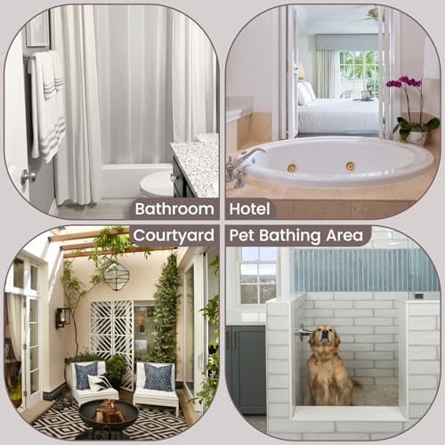 No Hook Slub Textured Shower Curtain Set - 71x74 in